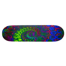 Bonkers 3D Fractal Psychedelic Abstract Skate Board