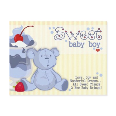Bonnie Blue Bear Shower Invitation Post Card by KrispysKingdom