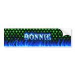 Bonnie blue fire and flames bumper sticker design.