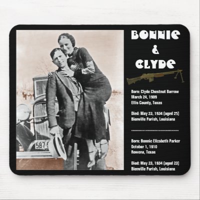 Bonnie & clyde (sepia) on black, Army_Heritage_... Mousepads by Designalot