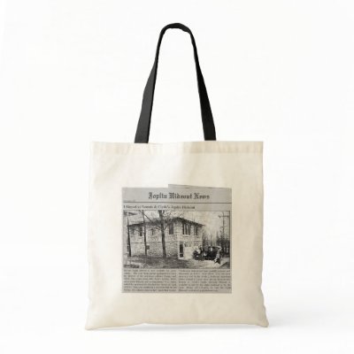 Bonnie & Clyde's Joplin Hideout Canvas Bags by debzmoss