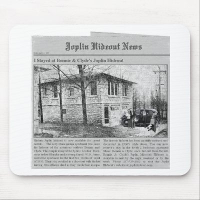 Bonnie & Clyde's Joplin Hideout Mousepads by debzmoss