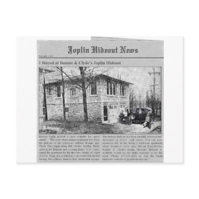 Bonnie & Clyde's Joplin Hideout Postcards by debzmoss
