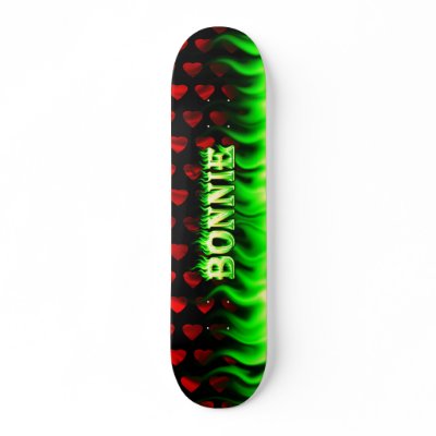 Bonnie green fire Skatersollie skateboard. by skatersollie