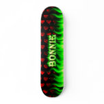 Bonnie green fire Skatersollie skateboard.