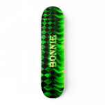 Bonnie green fire Skatersollie skateboard.