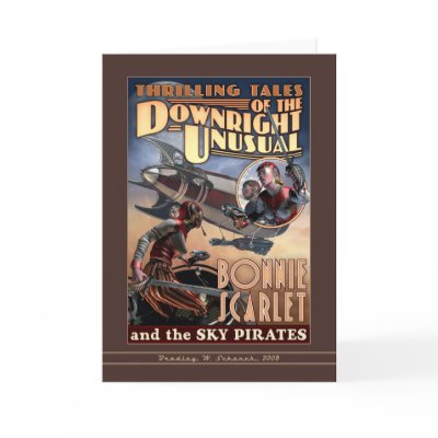 Bonnie Scarlet & the Sky Pirates Greeting Card by Retropolis_Travel