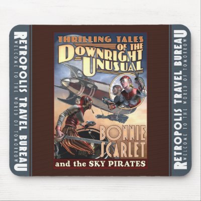 Bonnie Scarlet & the Sky Pirates Mouse Pad by Retropolis_Travel
