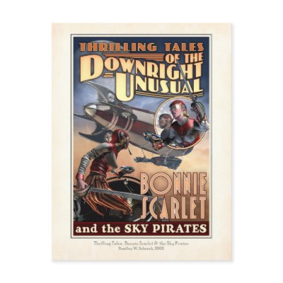 Bonnie Scarlet & the Sky Pirates Postcard by Retropolis_Travel