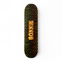 Bonnie skateboard fire and flames design.