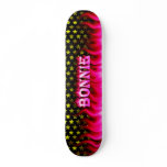 Bonnie skateboard pink fire and flames design