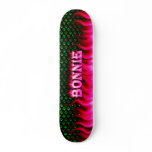Bonnie skateboard pink fire and flames design