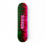 Bonnie skateboard pink fire and flames design