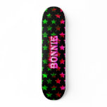 Bonnie skateboard pink fire and flames design