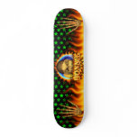 Bonnie skull real fire and flames skateboard desig