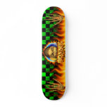 Bonnie skull real fire and flames skateboard desig