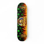 Bonnie skull real fire and flames skateboard desig