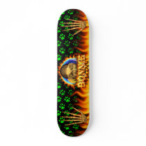 Bonnie skull real fire and flames skateboard desig