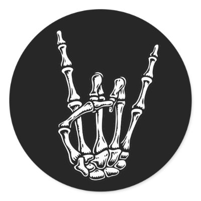 Bony Rock Hand Round Stickers by kbilltv