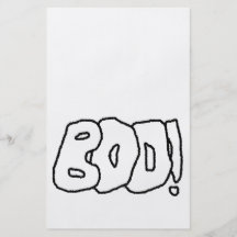 Boo! Fat Jagged Letters. Full Colour Flyer