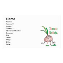 boo hoo silly onion cartoon character business card templates