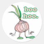 boo hoo silly onion cartoon character sticker