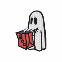 Boo Trick Or Treat Bag Ghost Kid - Embroidered Embroidered Shirt
