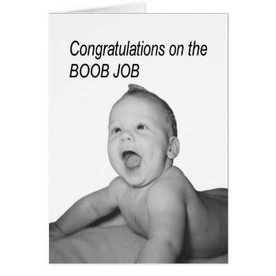 Boob Job Baby Congratulations Greeting Cards