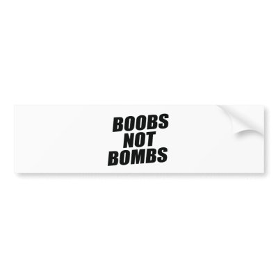 BOOBS NOT BOMBS by Politicaltshirts