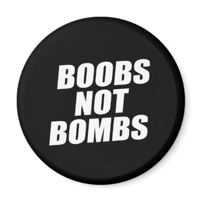 BOOBS NOT BOMBS by Politicaltshirts
