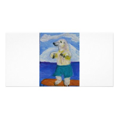 Boogie Board Bear Photo Greeting Card by Flags1