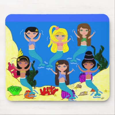 Boogie Down in Mermaid Town Mousepad by KirstenEdwards