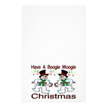 Boogie Woogie Christmas Snowmen Customized Stationery