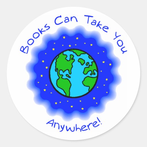 Book Can Take You Round Stickers, 2 sizes