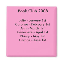 book club reminder. fridge magnet