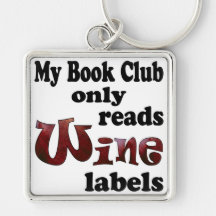 Book Club Wine Labels Keychains