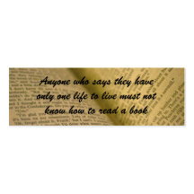 book lover's bookmark business card templates