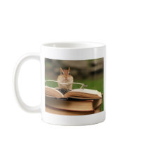 Book loving chipmunk coffee mug