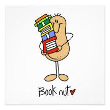 Book Nut T-shirts and Gifts Personalized Invitations