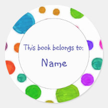 Book Plate - Colourful Design Sticker