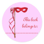 Book Plate Sticker (Red Ribbon Mask)