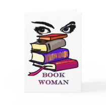 Book Woman Blank Card