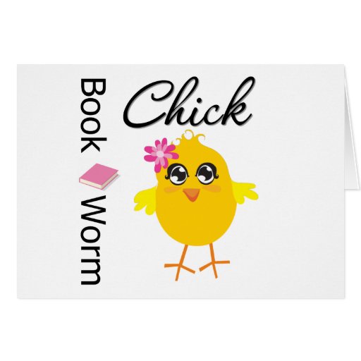 Book Worm Chick Card
