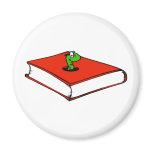 Book Worm Design Magnets