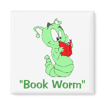 "Book Worm" Magnet