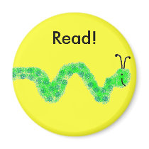 Book Worm Fridge Magnet