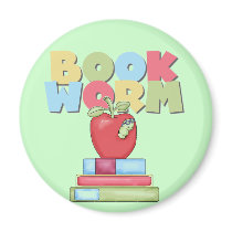 Book Worm Tshirts and Gifts Magnets