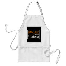 Booklovers always welcome sign aprons
