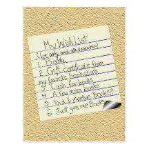 Booklover's Wish List Postcard