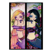 Bookmark card - Kimono Mermaid Girl